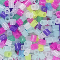 Rørperler Midi 1000 stk. mix med glitrende farver, Ø5 mm