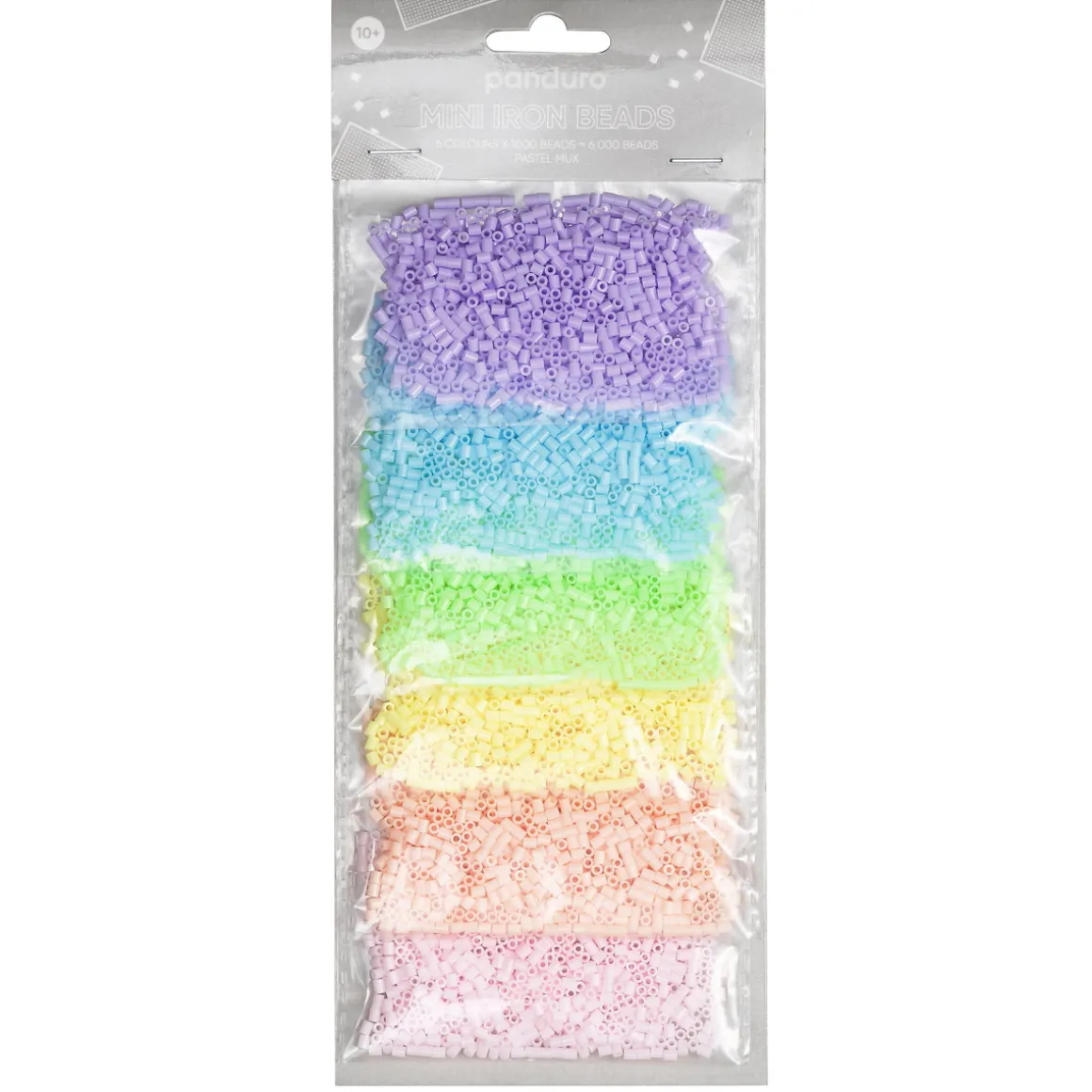 Rørperler Mini mixpack Pastel – 6000 skønne, pastelfarvede Mini-perler, som er Ø2,5 mm
