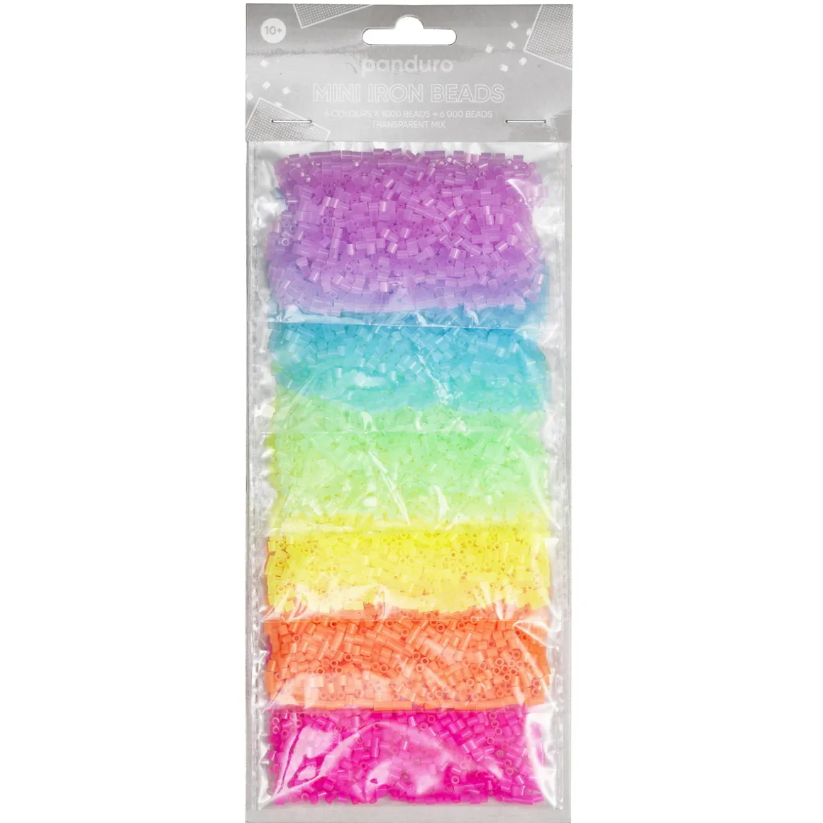 Rørperler Mini mixpack Transparent – 6000 gennemsigtige og glade Mini-perler, som er Ø2,5 mm