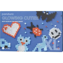 Rørperler XL kit Glowing Cuties – 600 store og selvlysende XL-perler + stiftplade