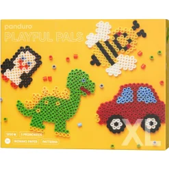 Rørperler XL kit Playful Pals – 1200 store XL-perler + 3 sjove stiftplader