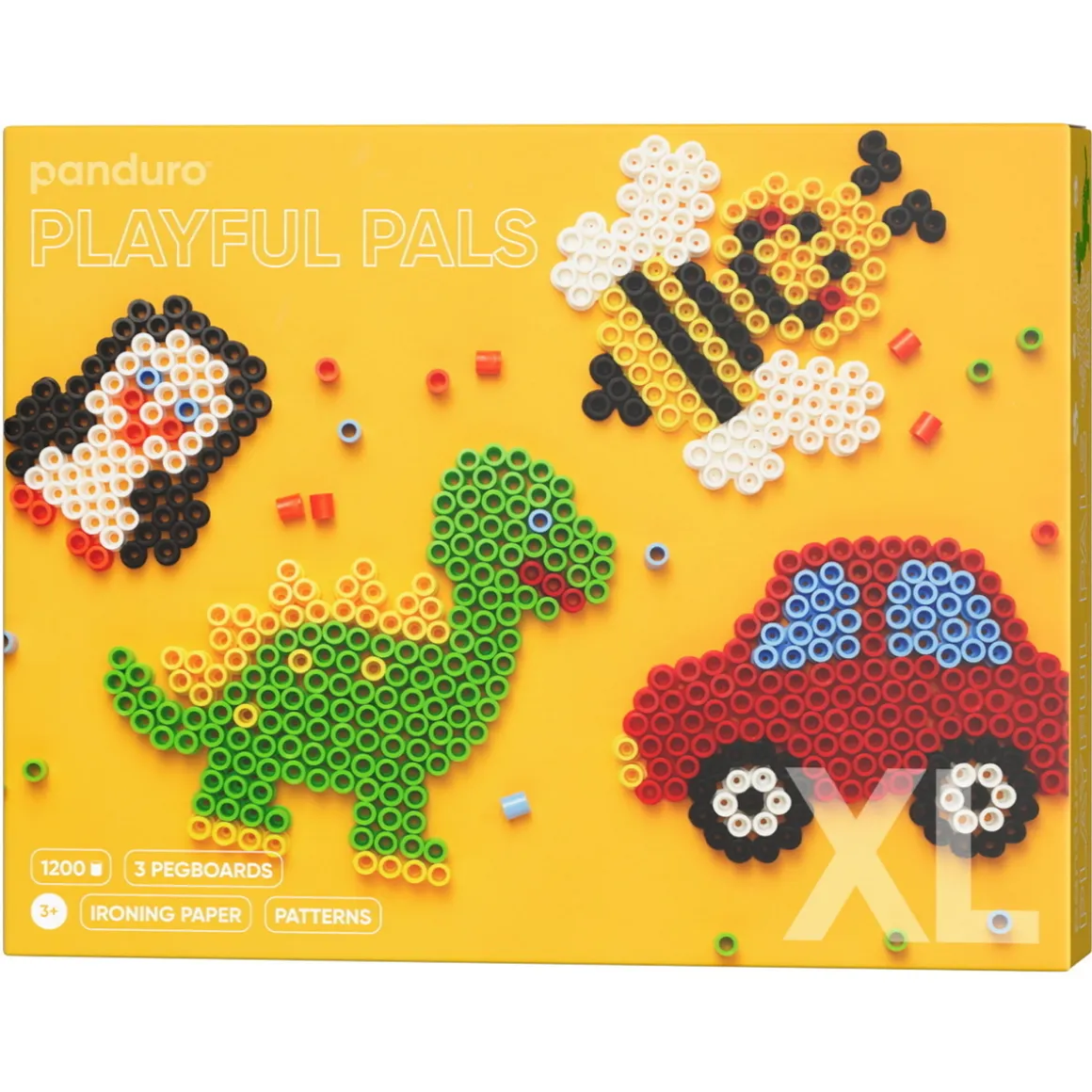 Rørperler XL kit Playful Pals – 1200 store XL-perler + 3 sjove stiftplader