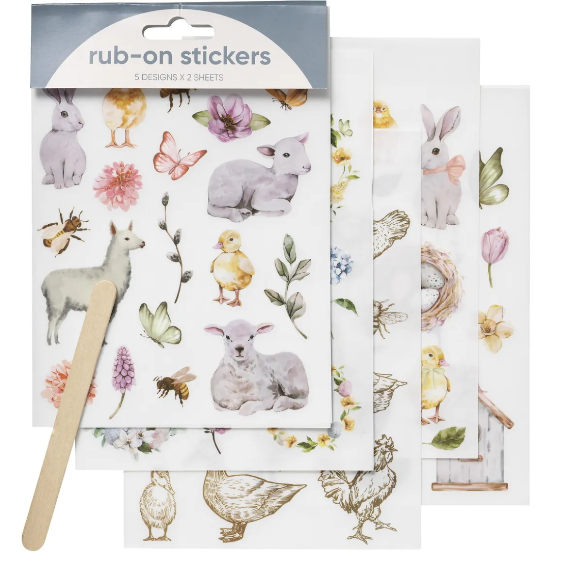 Rub ons 10 ark dyr og natur