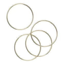 Runde, cirkelformede metalstel, guldfarvede. 4 stk. Ø10 cm