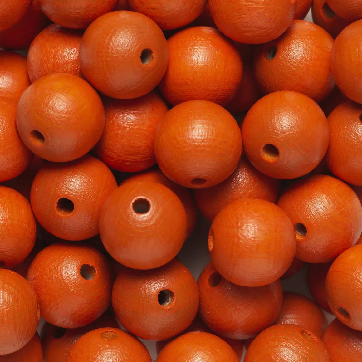 Runde træperler Ø12 mm, cirka 75 stk. orange