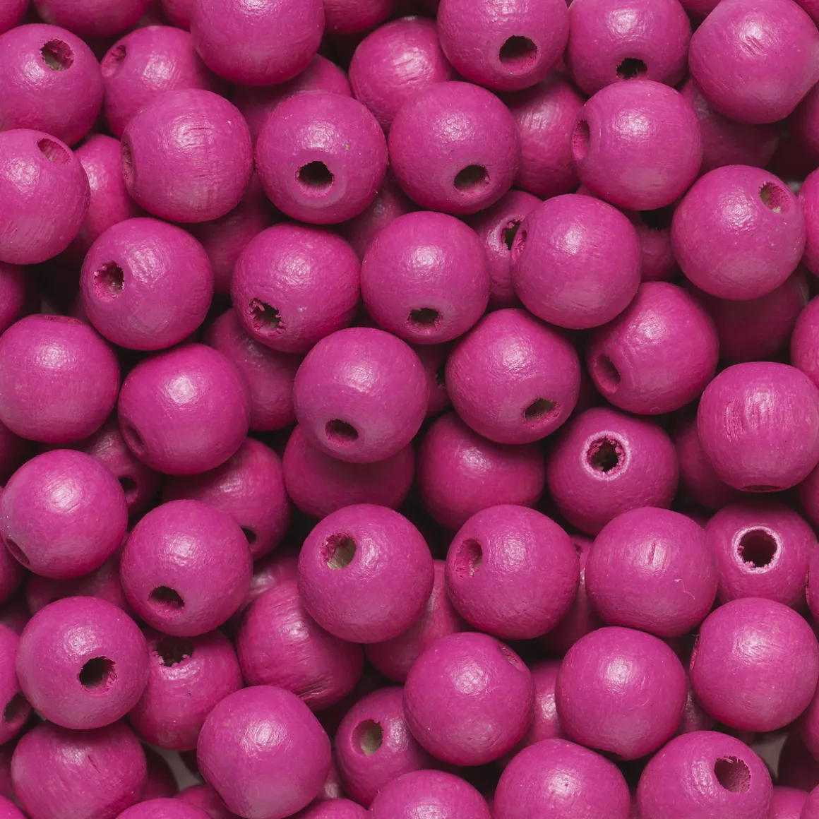 Runde træperler Ø8 mm, cirka 150 stk. rosa