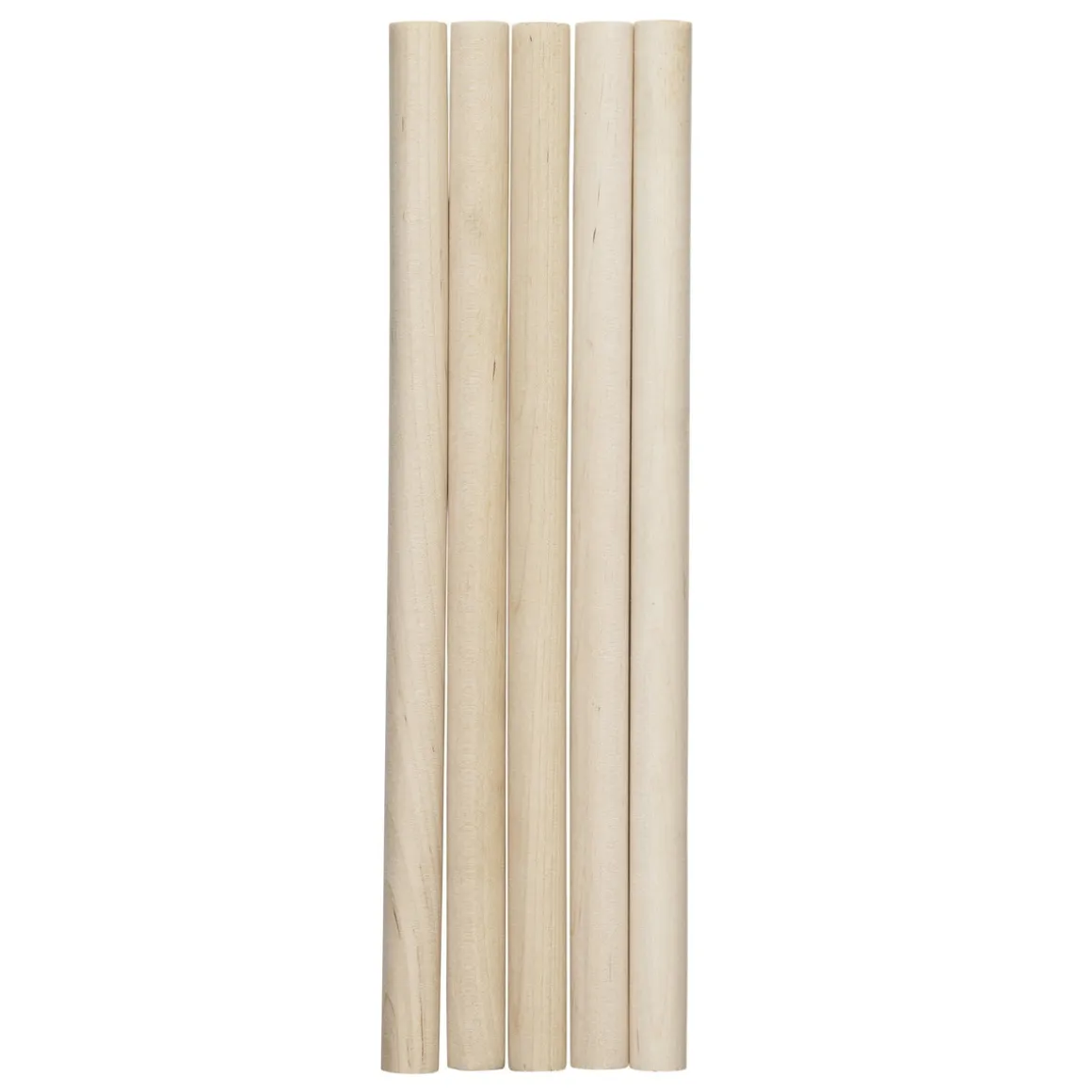 5 rundstokke – længde 22 cm, diameter 13 mm
