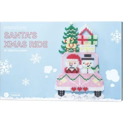 Santa's Xmas Ride by Kreativa Karin, lav perlenissen på julerejsen! 24,5×39 cm