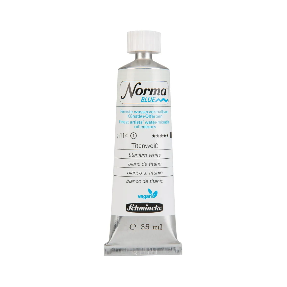 Schmincke Norma Blue vandopløselig oljemaling 35 ml Titanium white 21114