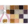 Seed bead kit – med masser af skinnende rocaillesperler, smykketilbehør, tråd og en rundtang