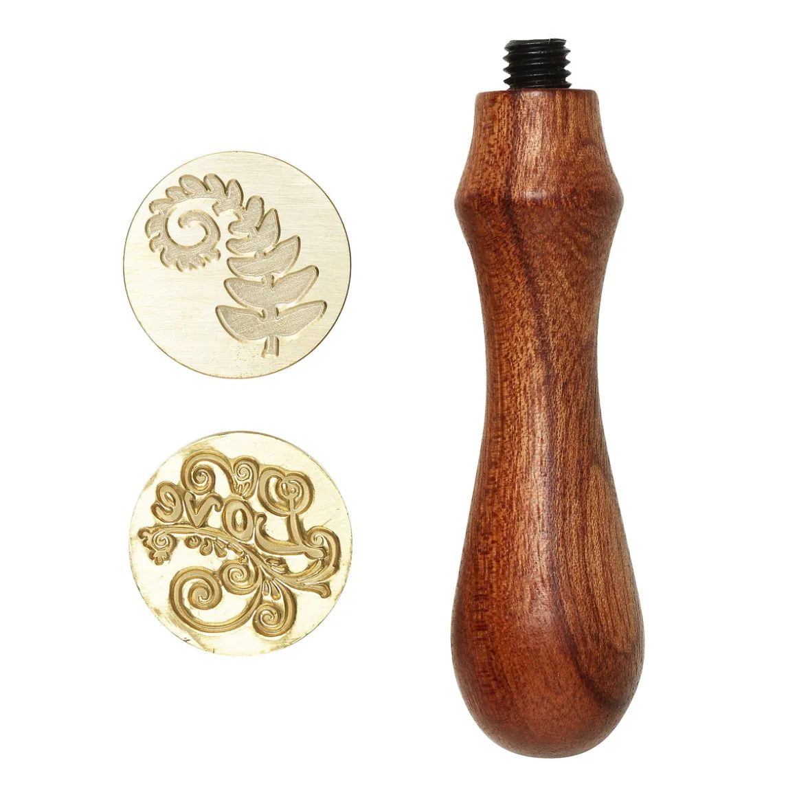 Seglstempler voksstempel Ø25 mm 2-pak med motiverne "Love" og blade/ranke