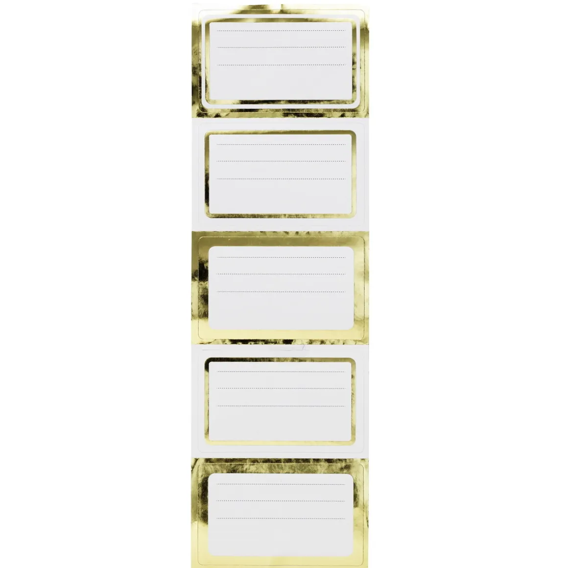 Selvklæbende etiketter rammer i guldmetallic 100 stk. Hvert etiket måler 58×36 mm