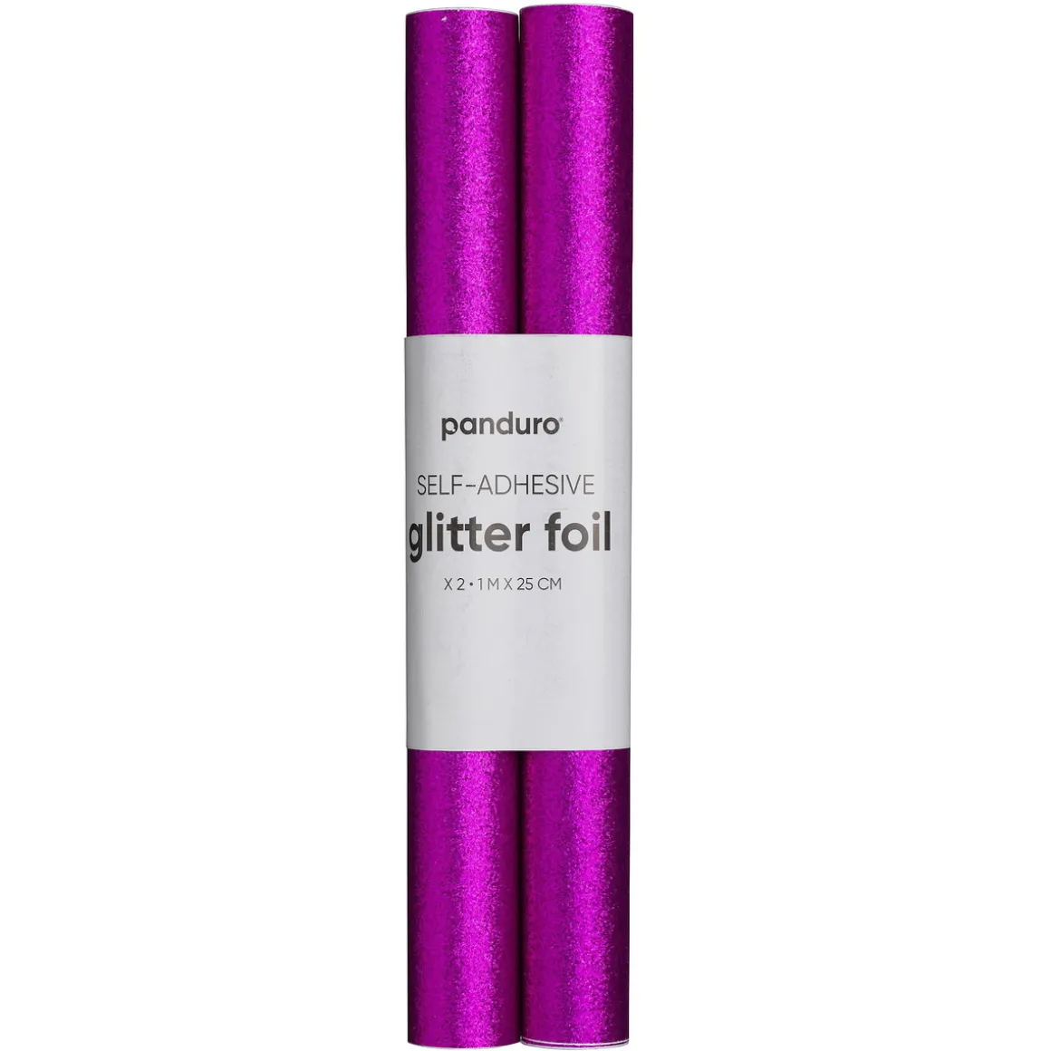 Selvklæbende glitterpapir cerise, 2 ruller a 25×100 cm