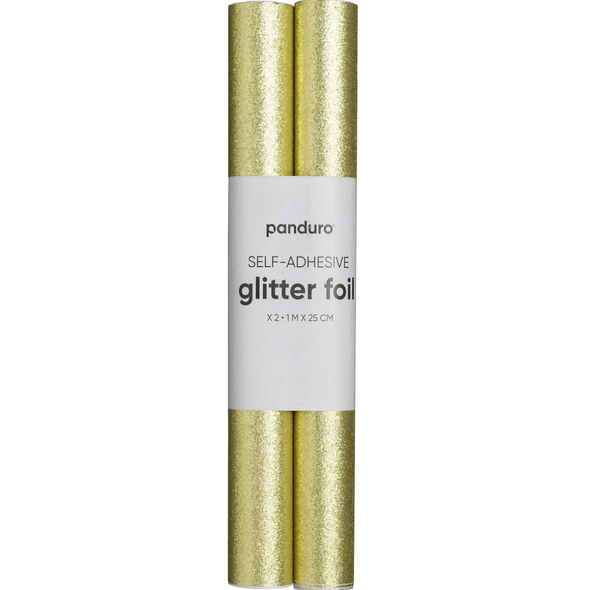Selvklæbende glitterpapir guld, 2 ruller a 25×100 cm