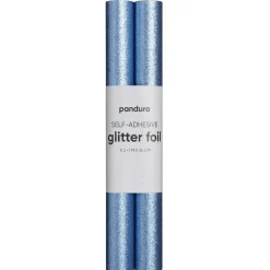 Selvklæbende glitterpapir klar blå, 2 ruller a 25×100 cm