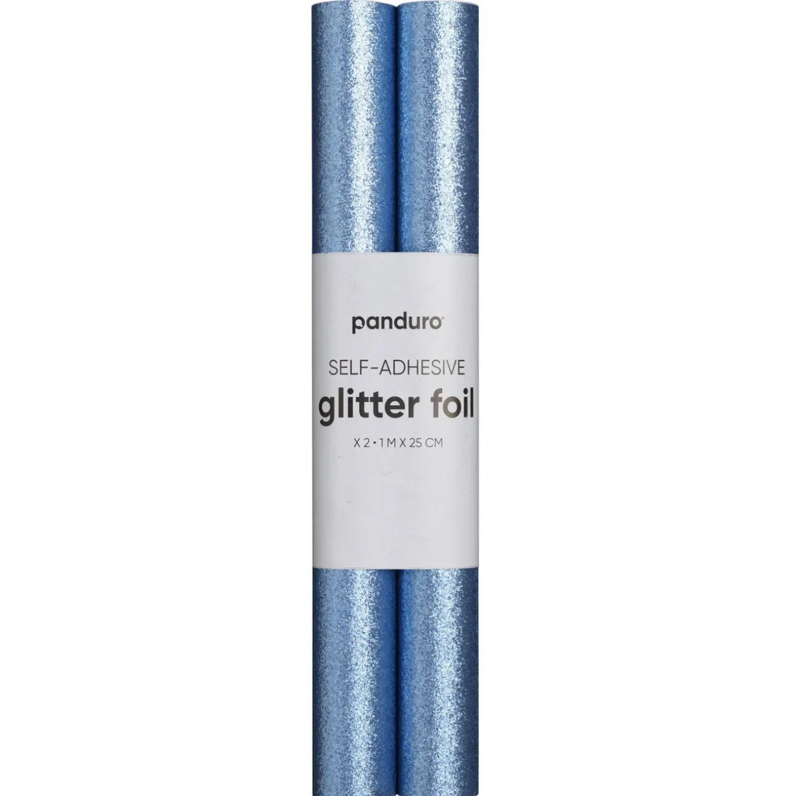 Selvklæbende glitterpapir klar blå, 2 ruller a 25×100 cm