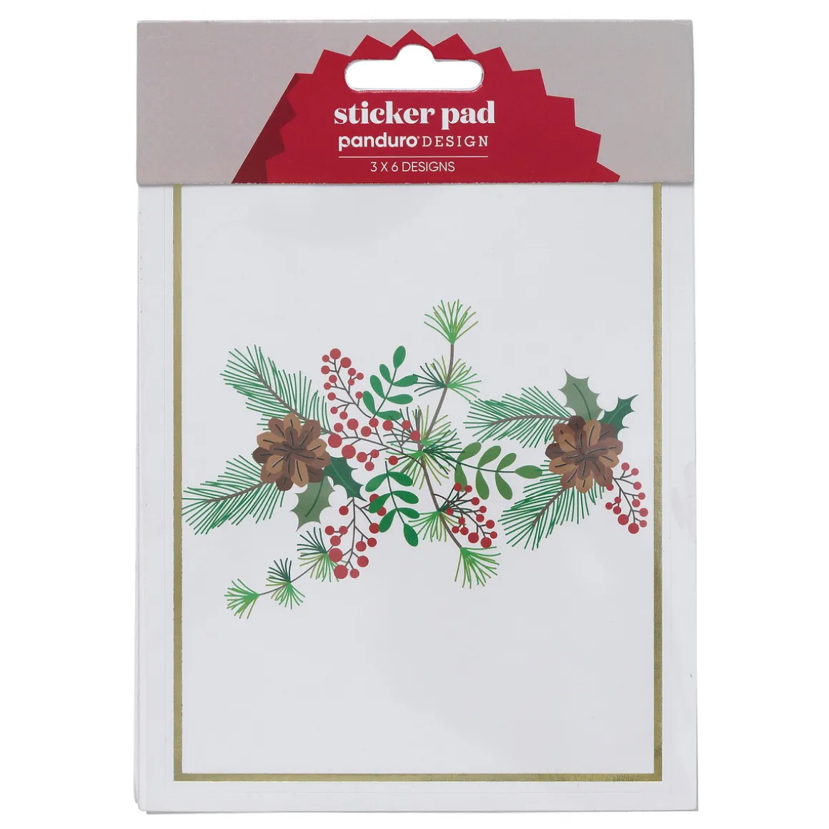 Selvklæbende juleetiketter, blok med 12×15 cm, 18 ark med store stickers