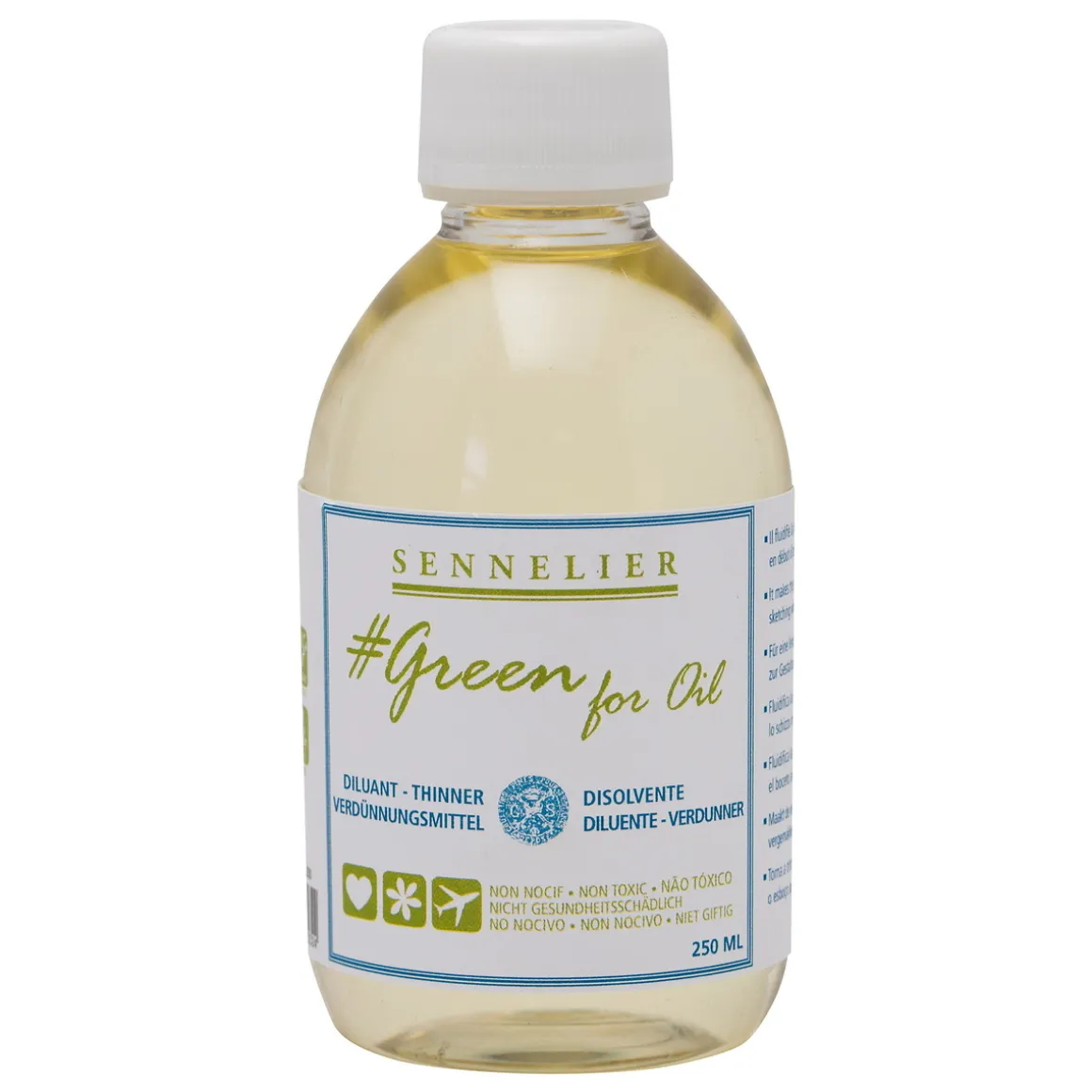 Sennelier Green for Oil Thinner, fortyndingsmiddel til oliemaling, 250 ml