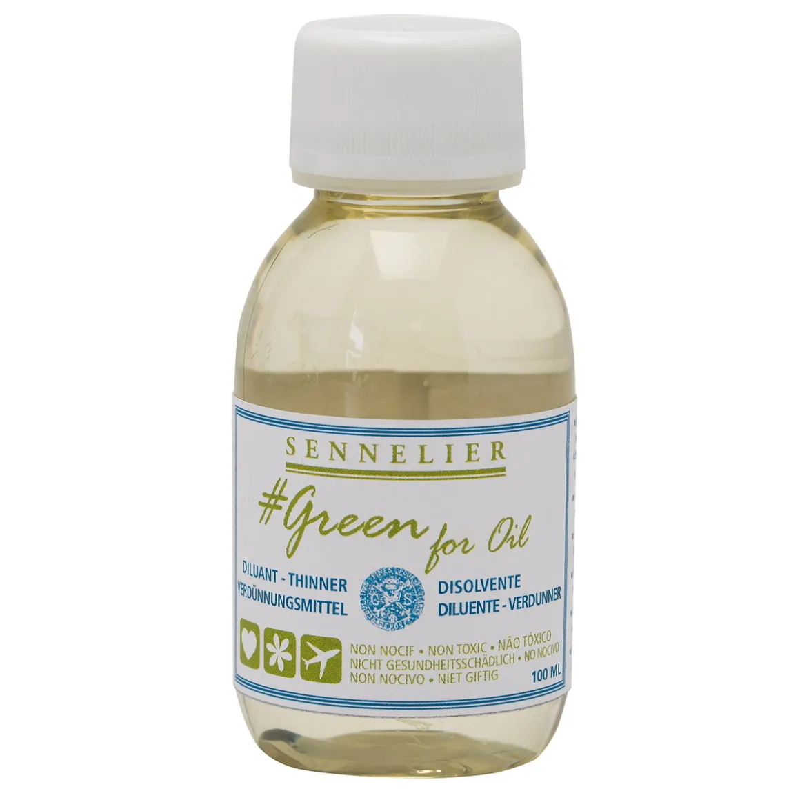 Sennelier Green for Oil Thinner, fortyndingsmiddel til oliemaling, 100 ml