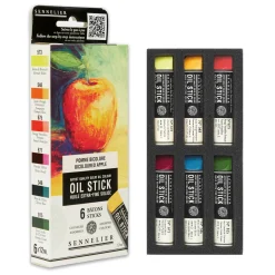 Sennelier Oil Stick Mini Bicoloured Apple, 6-pak oliefarvekridt à 12 ml