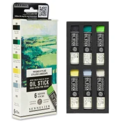 Sennelier Oil Stick Mini Stylized Landscape, 6-pak oliefarvekridt à 12 ml