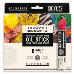 Sennelier Startsæt Oil Sticks – 6 store kridt af oliefarve a 13 cm, Ø20 mm