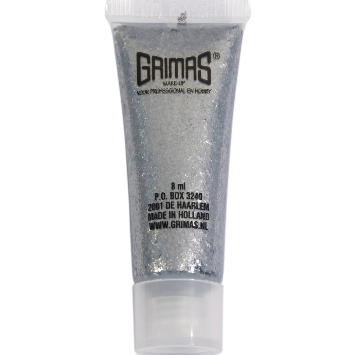 Shimmer gel 8 ml sølv, skøn glittersminke til fest og karneval