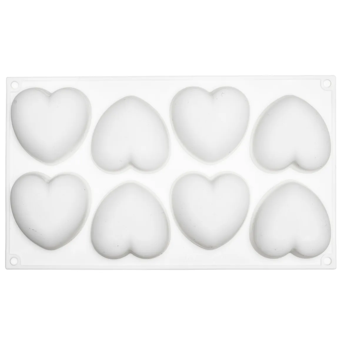 Silikoneform hjerter 8 stk. Støbeform til fødevarer, beton, resin m.m. 29×16,9×3,5 cm