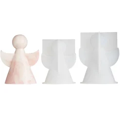 Silikoneform/støbeform engle, til Jesmonite, lysmasse, beton, gips m.m. Ø5,5 cm, L 8 cm / Ø6 cm, L 9 cm