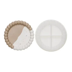 Silikoneform støbeform til Jesmonite, beton, gips m.m. Rundt fad med kant Ø13 cm