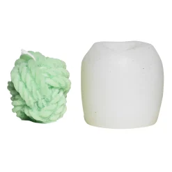 Silikoneform til at støbe lys – garnnøgleform – 7,6×7,6×7,2 cm