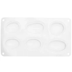 Silikoneform til levnedsmidler 6 runde og ovale stenforme, 26,5×14,5×3,5 cm