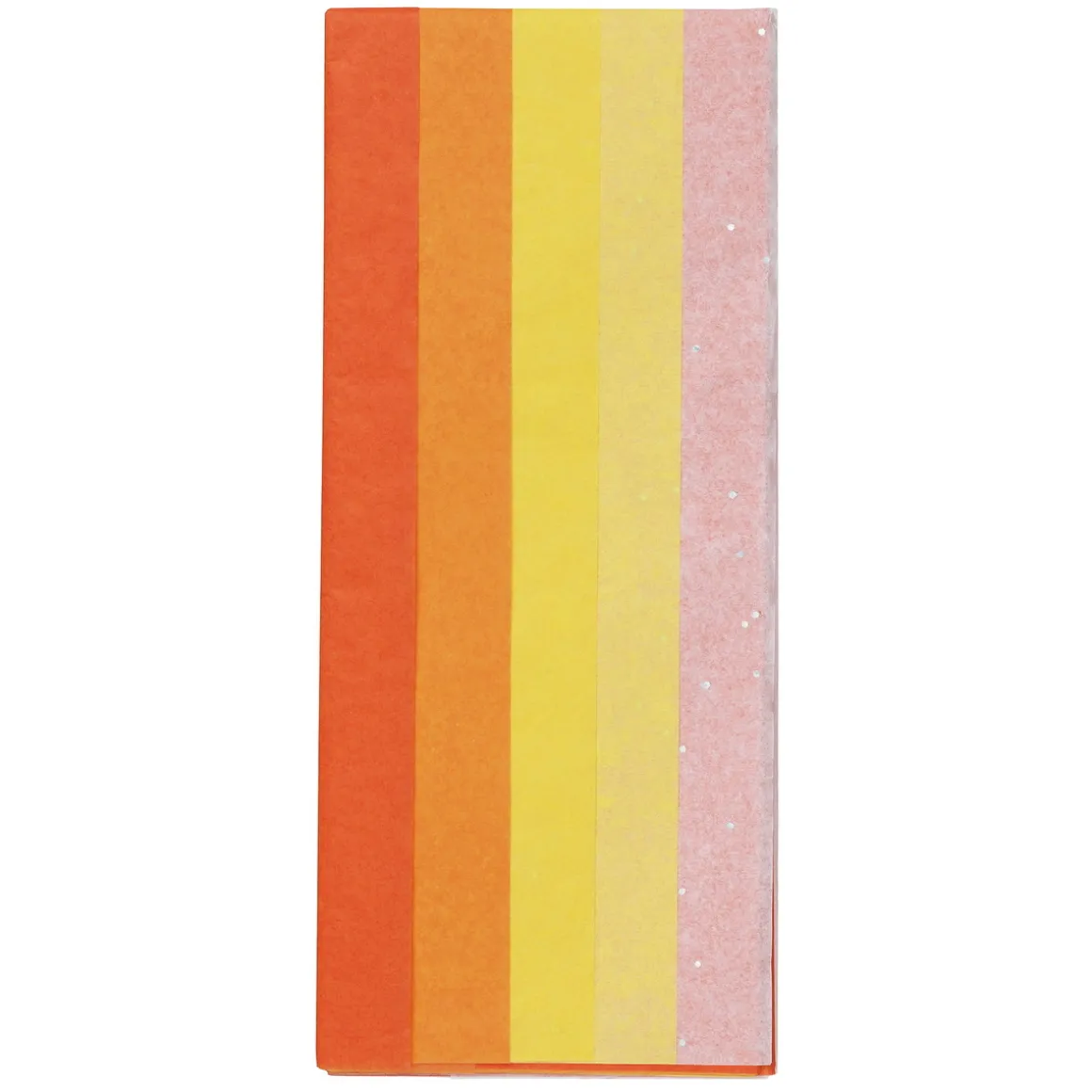 Silkepapir 5 ark à 70×50 cm, gul og orange mix. 14 g/m²