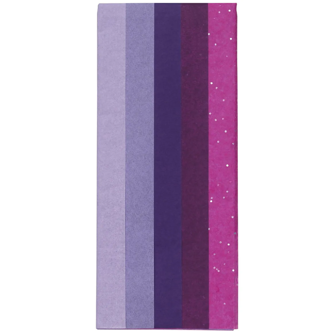 Silkepapir 5 ark à 70×50 cm, lilla mix. 14 g/m²