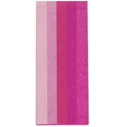 Silkepapir 5 ark à 70×50 cm, rosa mix. 14 g/m²