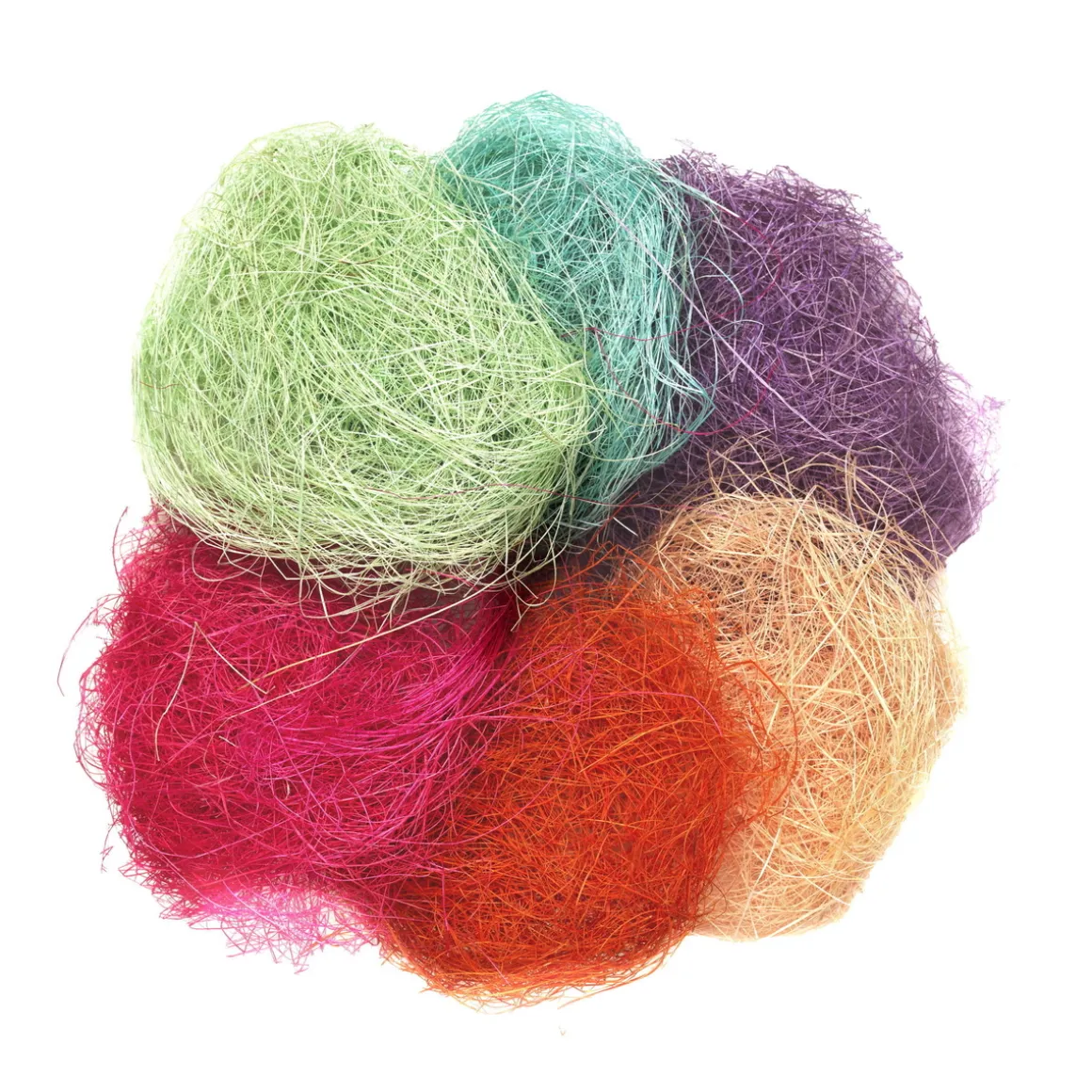 Sisal i 6 forskellige farver, 6×2 gram