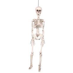 Skelet af plast til halloween 90 cm med bevægelige led