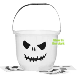 Slikspand glow in the dark, selvlysende græskarspand til halloween Ø23 cm
