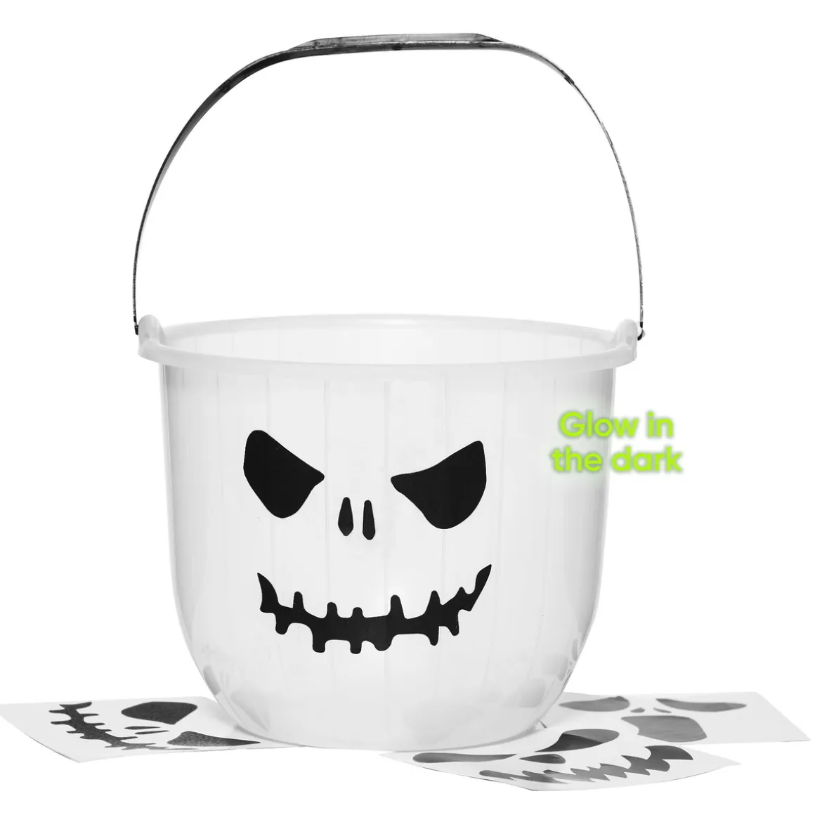 Slikspand glow in the dark, selvlysende græskarspand til halloween Ø23 cm
