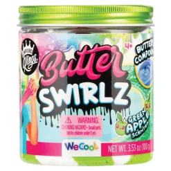Slime Butter Swirls Jar Apple Green, grøn og hvid slim. 100 gram