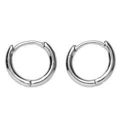 Sølvfarvede øreringe cirkel, Ø20 mm, 1 par