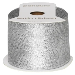 Sølvfarvet glitterbånd – 8 m langt 40 mm bredt