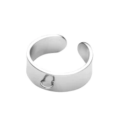 Sølvfarvet ringstruktur Ø20 mm med øje/beslag til charms, 1 stk.