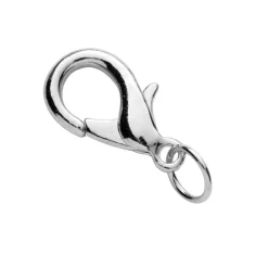 Smykkelås karabin med O-ring – 18 mm, sølvfarvede, 5 stk. låse med O-ringe