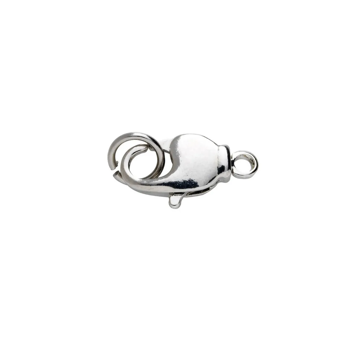 Smykkelås karabin med O-ring – 14 mm, sølvfarvede, 5 stk. låse med O-ringe