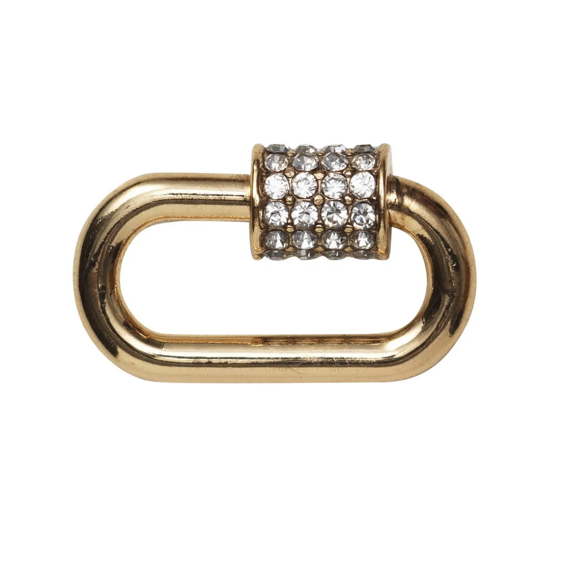 Smykkelås med skruelås, glitrende similisten, guldfarvet 17x9 mm