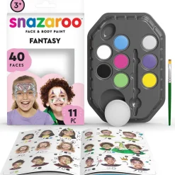 Snazaroo Fantasy ansigtsmaling og kropsmaling. 8 farver, tilbehør og vejledning