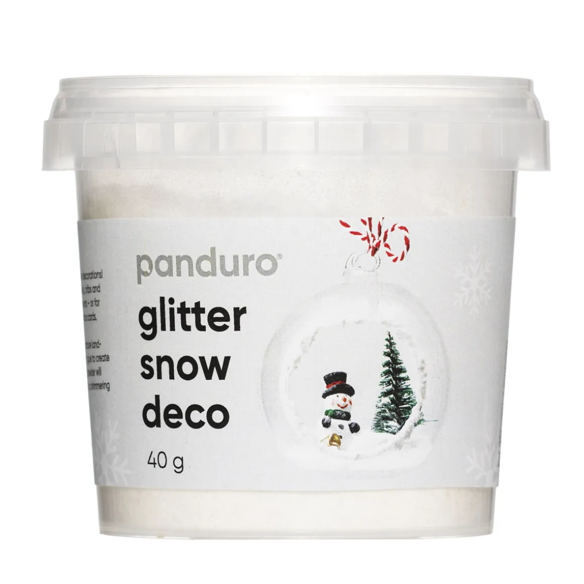 Snepulver med glitter, få julepynten til at sne og glitrende. 40 gram