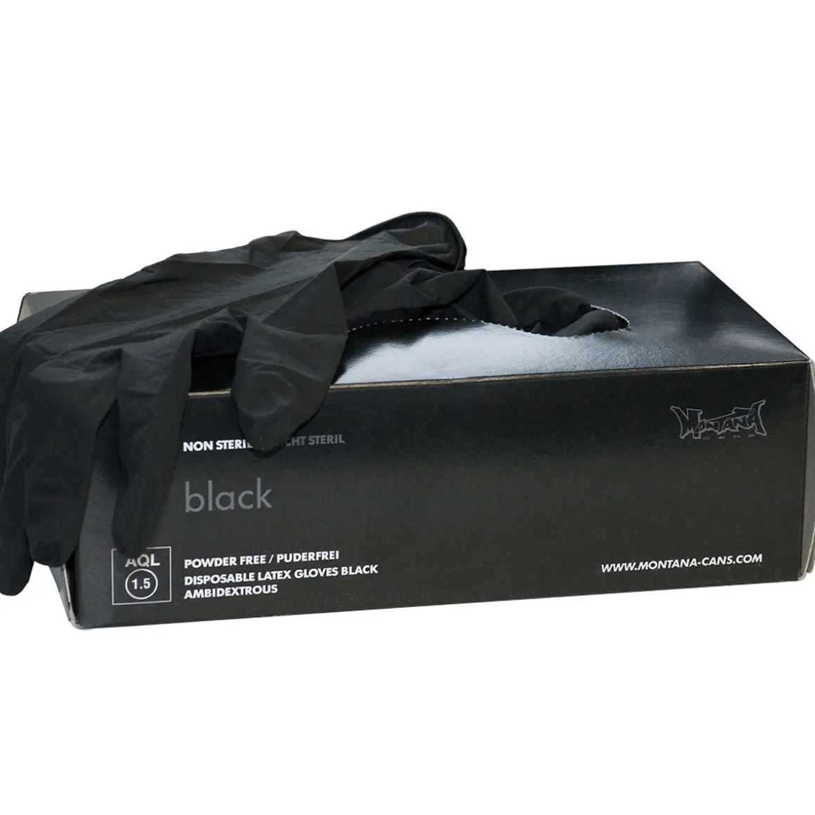 Sorte latexhandsker 100 stk./50 par – Størrelse Medium