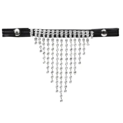 Sort pandebånd med smukt hængende simili til kæphest & hobby horse
